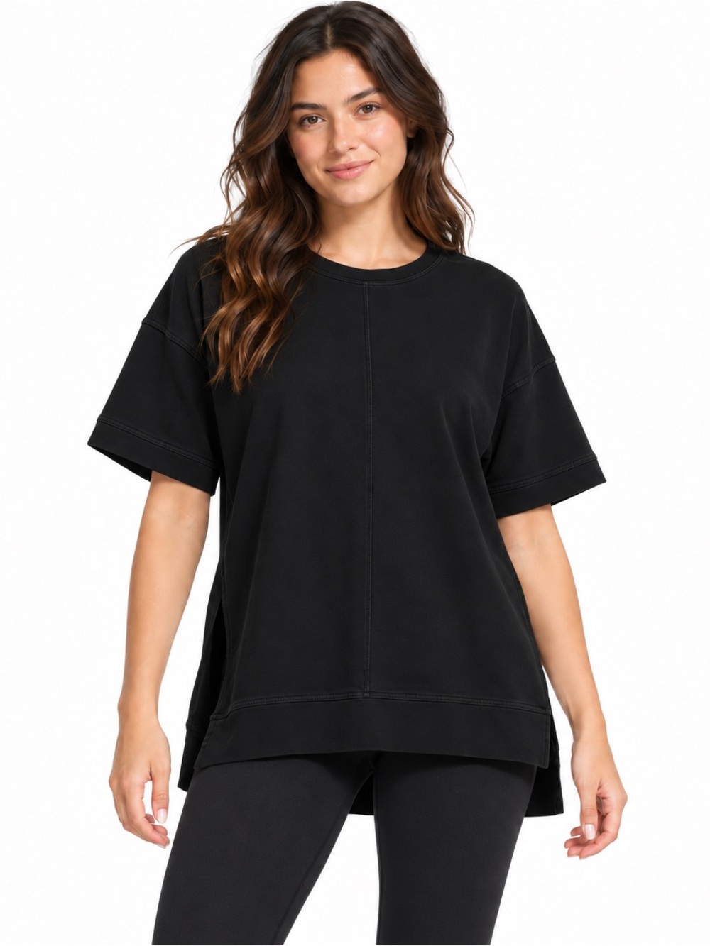 Lululemon Cut Above Tee Black Size 6 Oversized French Terry Tunic